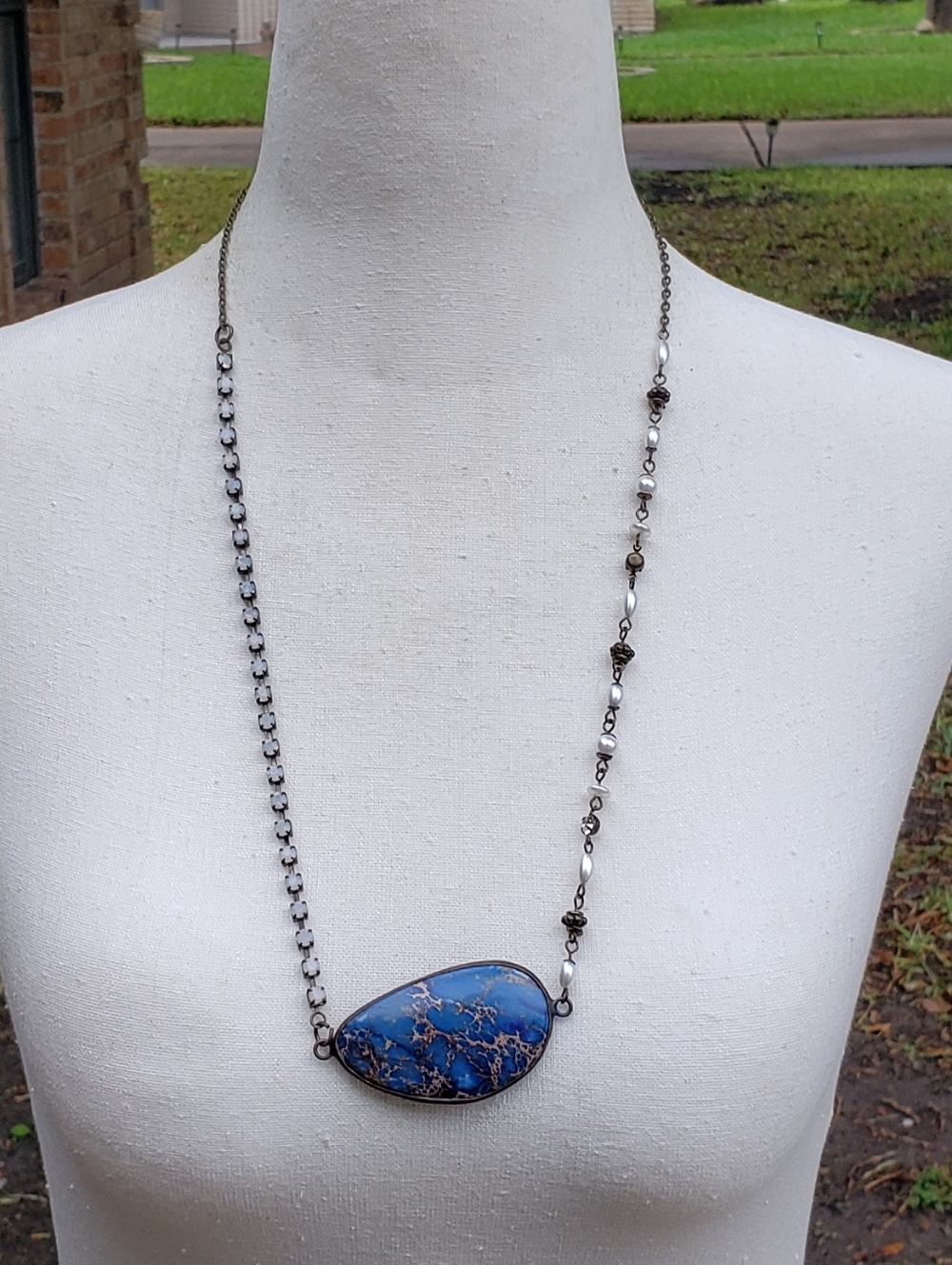 Jasper Stone Pendant Necklace